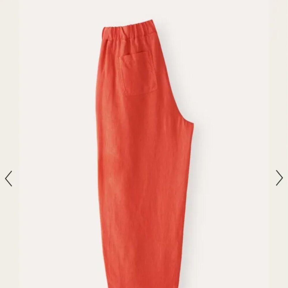 NWT Poetry Cropped Trousers Garment Dyed Linen OS - Picture 6 of 16